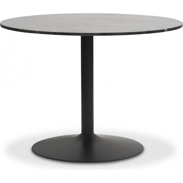 Plaza runt matbord 106 cm - Gr marmor / svart