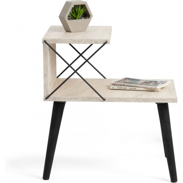 Cross sngbord - Travertin/svart