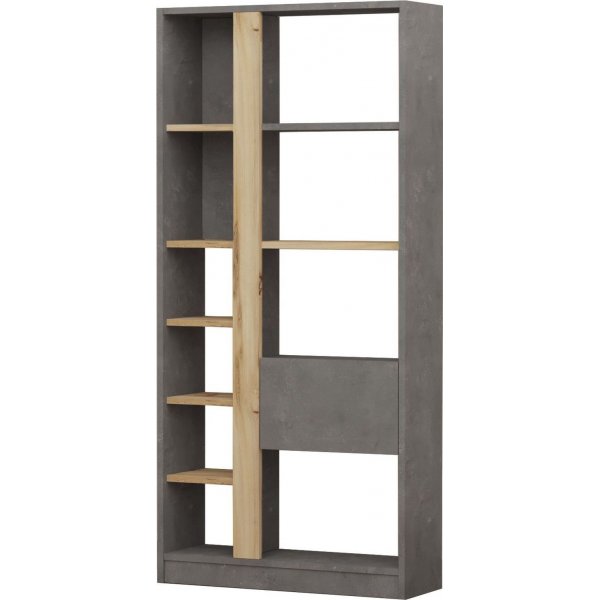 Luvio bokhylla 21 - Ek/silver Luvio bokhylla 21 - Ek/silver