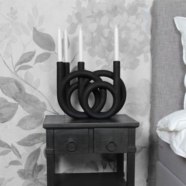 Julie kandelaar 38 x 15 x 30 cm - Zwart