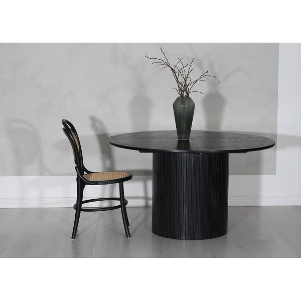 Eettafel rond zwart Ø130 + 40 cm - uitschuifbare tafel Nova Eettafel rond zwart Ø130 + 40 cm - uitschuifbare tafel Nova