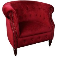 Chesterfield Clubfåtölj Sir Nelson - Röd Sammet Chesterfield Clubfåtölj Sir Nelson - Röd Sammet