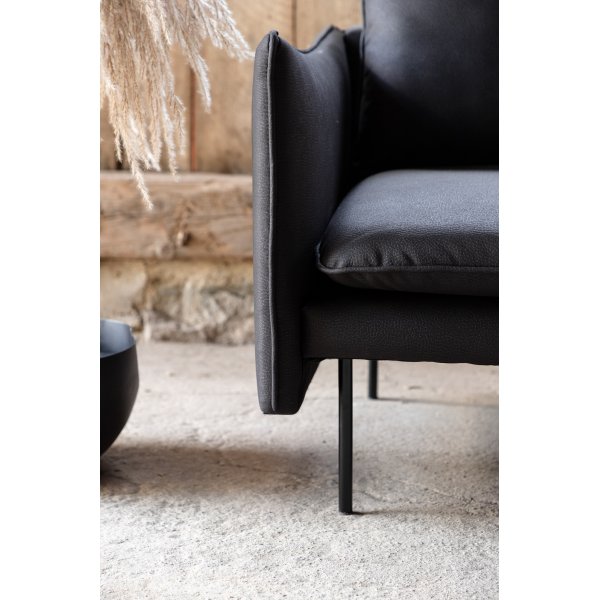 Soffa i svart microfiber 234,5 cm Soffa i svart microfiber 234,5 cm
