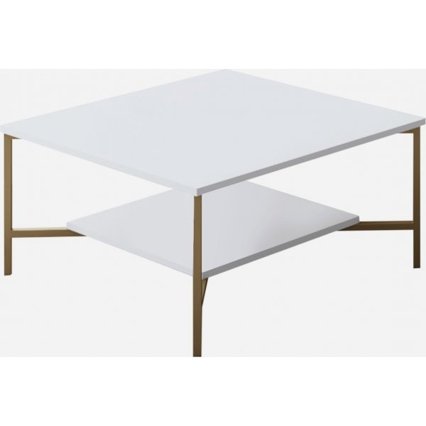 Erki salontafel 80 x 80 cm - Wit/goud