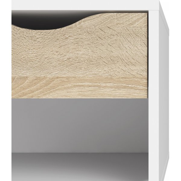 Oslo nachtkastje - Wit/eiken Oslo nachtkastje - Wit/eiken