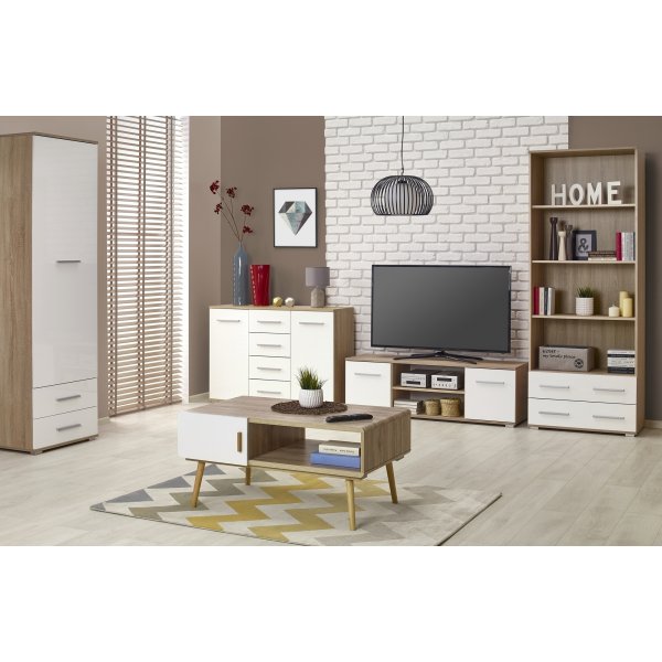 TV-bänk Abdel - Vit/ek TV-bänk Abdel - Vit/ek