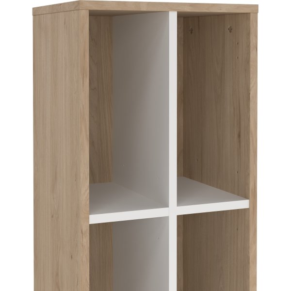 Bibliothque signaltique avec sparateur - Blanc/hickory