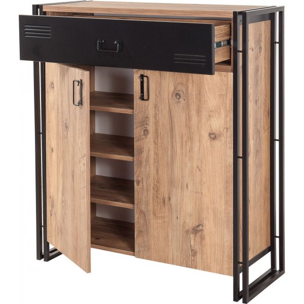 Cosmo Pesus skoskåp - Furu/svart Cosmo Pesus skoskåp - Furu/svart