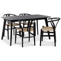 Sunda matgrupp: Oliver matbord HPL + 4 st Sunda matstolar svart / repsits