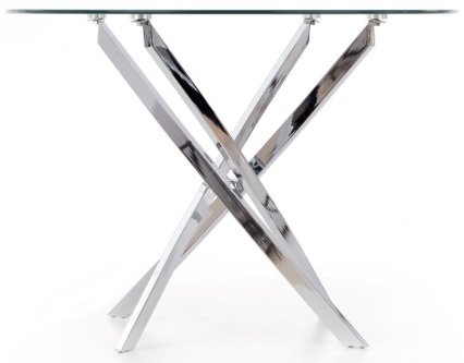 Trend runt glasbord Ø100 cm med kromat underrede + Textilrengöring för möbler Trend runt glasbord Ø100 cm med kromat underrede + Textilrengöring för möbler