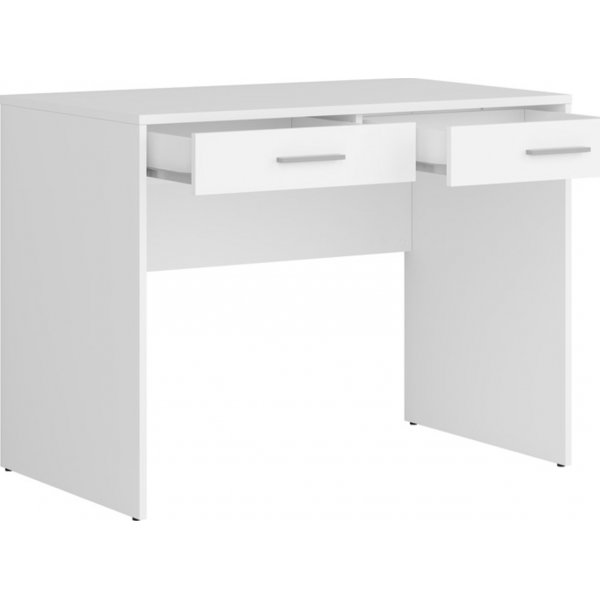 Bureau Nepo Plus avec 2 tiroirs 100 x 59 cm - Blanc Bureau Nepo Plus avec 2 tiroirs 100 x 59 cm - Blanc