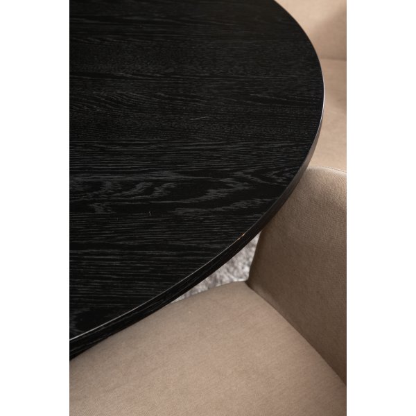 Bianca Matgrupp runt svart matbord med 4 st Berit beige stolar