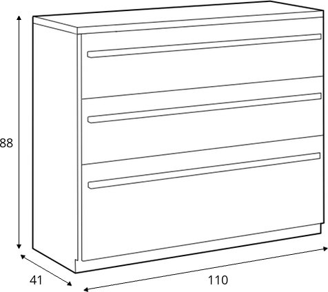 Plano ladekast 110 cm - Nash eiken/wit/grijs Plano ladekast 110 cm - Nash eiken/wit/grijs
