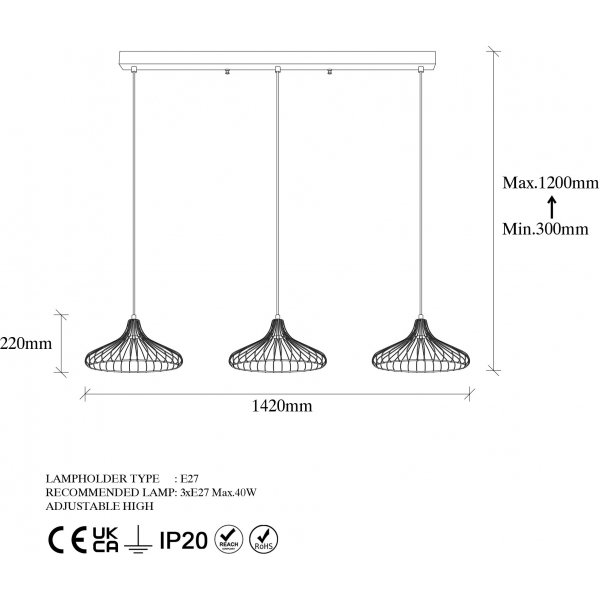 Plafonnier Depay 11260 - Noir/antique