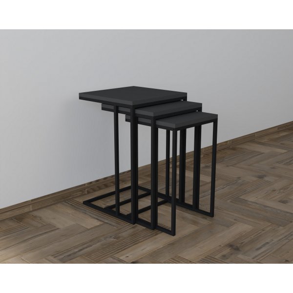Table assise Stoli 32/36/40 x 32/36/40 cm - Noir/anthracite