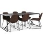 Atlantic matgrupp: Lazio bord + 6 st Atlantic Sled stolar brown PU