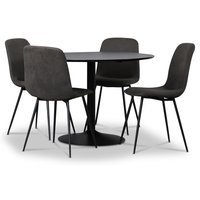 Seat matgrupp, matbord med 4 st Smokey matstolar - Svart/Vintage Seat matgrupp, matbord med 4 st Smokey matstolar - Svart/Vintage