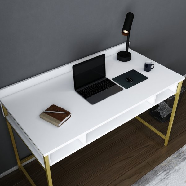 Bureau Alma 120 x 60 cm - Or/blanc