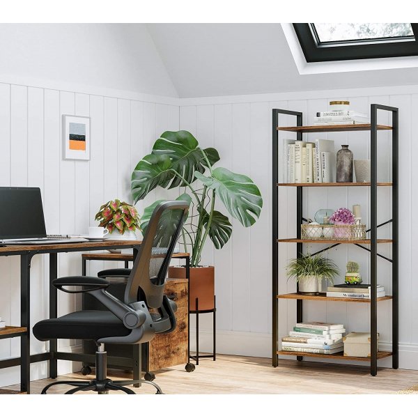 Petter bokhylla 66 x 153 cm - Brun/svart