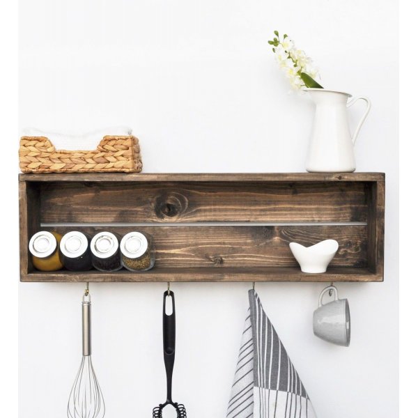 Abstracte wandplank 72 - Walnoot Abstracte wandplank 72 - Walnoot