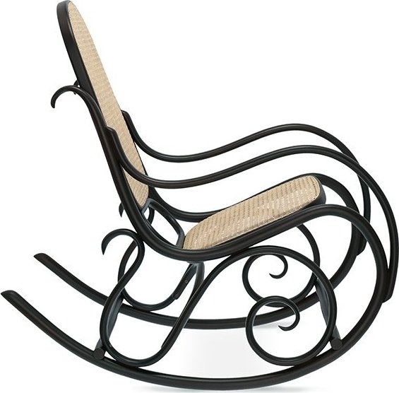 Chaise à bascule No 21 avec rembourrage en rotin - N\\\'importe quelle couleur sur le cadre Chaise à bascule No 21 avec rembourrage en rotin - N\\\'importe quelle couleur sur le cadre