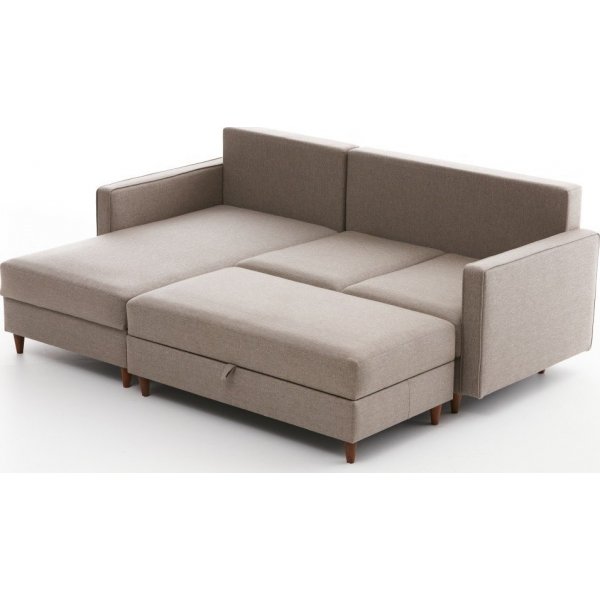 Canapé divan gauche Eca - Blanc crème Canapé divan gauche Eca - Blanc crème