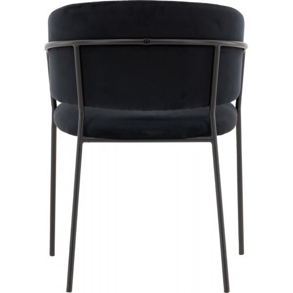 Chaise de salle à manger Selma - Velours noir Chaise de salle à manger Selma - Velours noir
