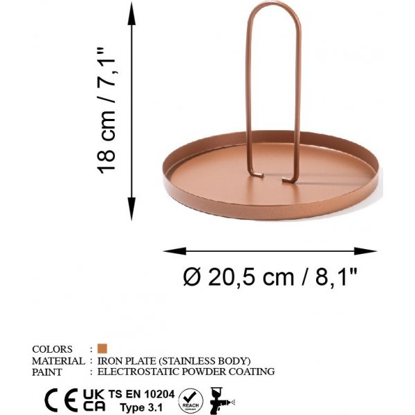 Simi dekorationsfat - Koppar