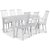 Groupe de repas Mellby table 180 cm avec 6 chaises Dalsland Cane blanc avec accoudoirs