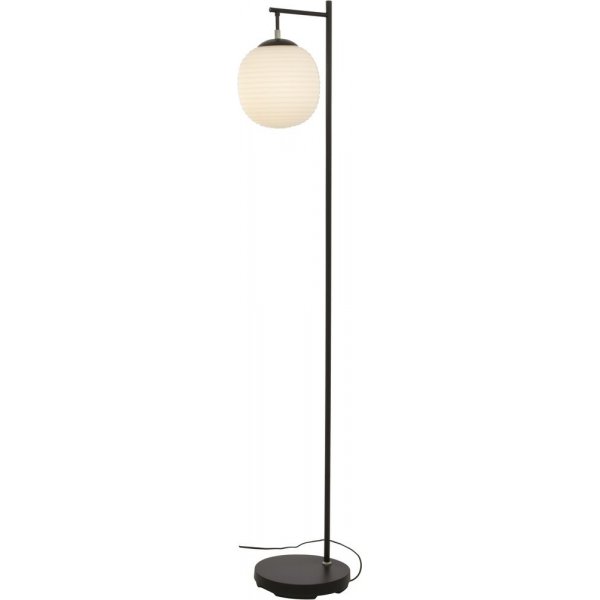 Rille golvlampa - Svart/opalvit