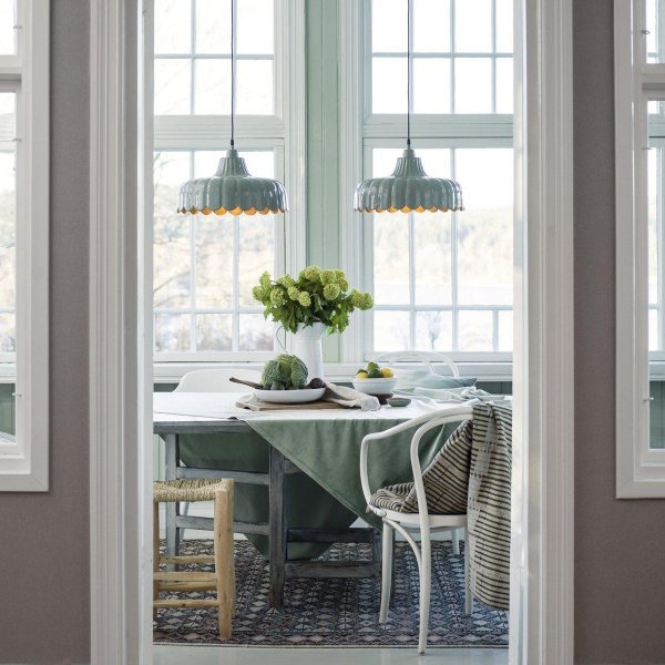 Plafonnier/Fentre Wells - Vert/Or - 24 cm