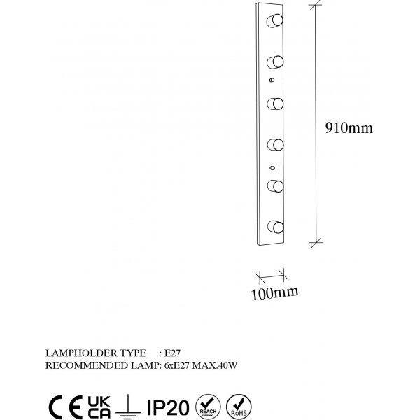 Milou wandlamp 12235 - Zwart