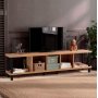 Neo mediabnk 180 cm - Svart/furu