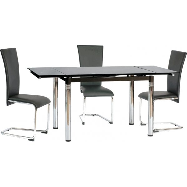 Cameron 110-170 cm matbord - Gr/krom