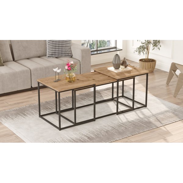 Table basse Voyage 9, 50/90 x 50/45 cm - Pin Table basse Voyage 9, 50/90 x 50/45 cm - Pin