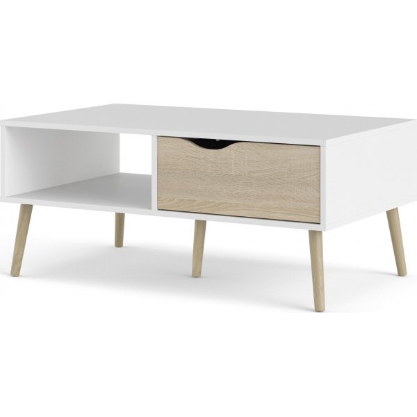 Oslo soffbord 99 x 39 cm - Vit/ek Oslo soffbord 99 x 39 cm - Vit/ek