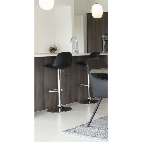 Tabouret de bar Trondheim - Noir/chrome + Nettoyage textile pour meubles