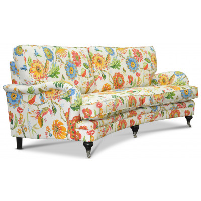 Savoy 3-sits svngd soffa med blommigt tyg - Havanna Vit