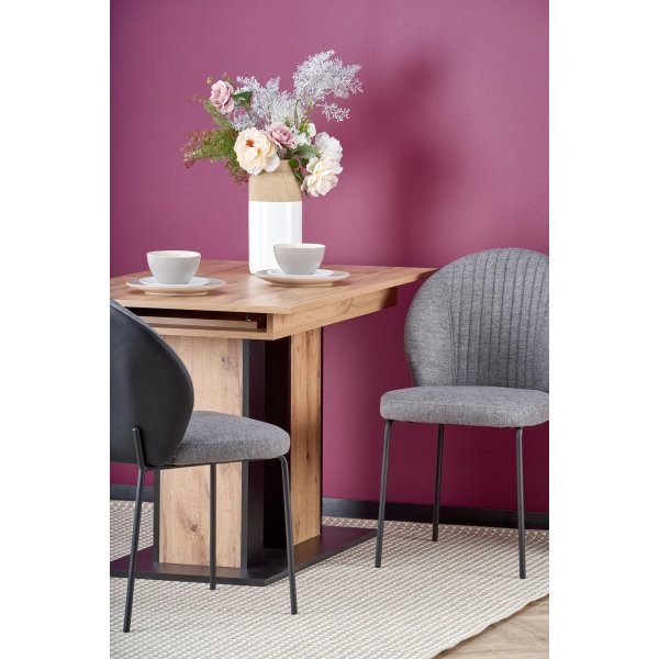 Table  manger Weber 125-170 cm - Chne Wotan/noir