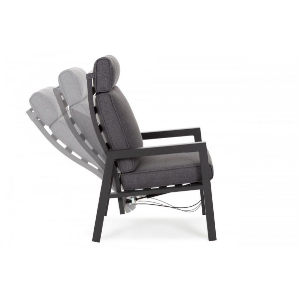 Morton Fåtöljset med bord & fotpallar (recliner) - Mörkgrå/grå Morton Fåtöljset med bord & fotpallar (recliner) - Mörkgrå/grå