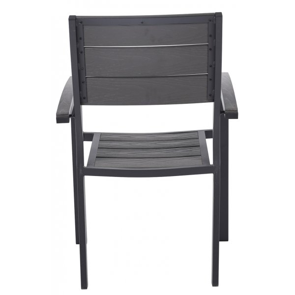 Matgrupp med 4 stolar och matbord 150 x 90 cm svart/gr - Las Vegas