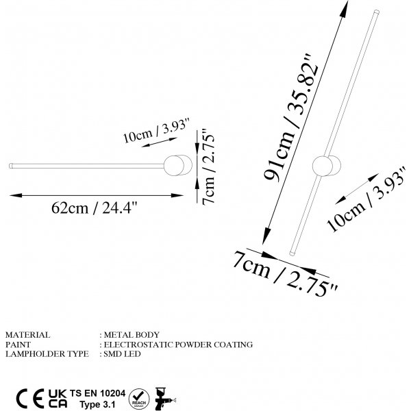 Glavo vägglampa 3 - Svart Glavo vägglampa 3 - Svart