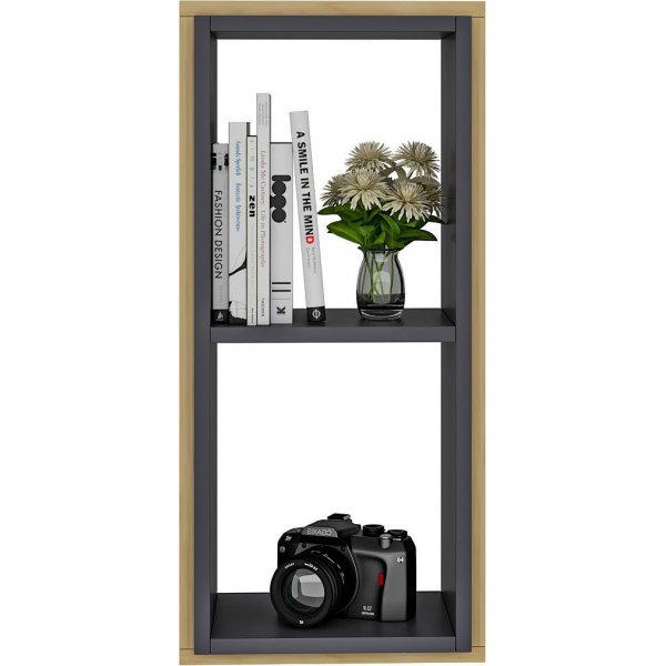 Zera wandplank - Saffier eiken/antraciet Zera wandplank - Saffier eiken/antraciet