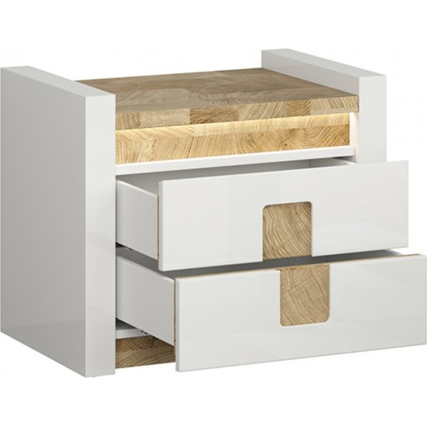 Chevet Alameda - Blanc/chêne Chevet Alameda - Blanc/chêne