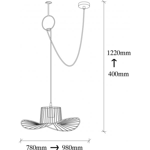 Tell plafonnier 6731 - Noir