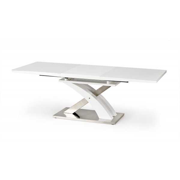 Table  manger en blanc brillant - extensible de 160  220 cm