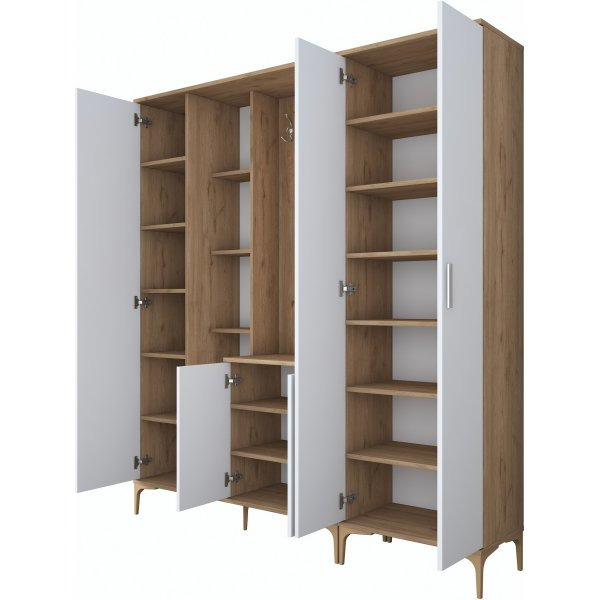 Meuble d\\\'entre Esa 180 x 37,5 x 198,6 cm Variante B - Noyer/blanc