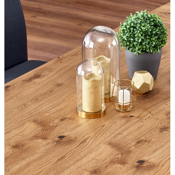 Table à manger extensible Sauber 90x160-250 cm - Chêne/noir Table à manger extensible Sauber 90x160-250 cm - Chêne/noir