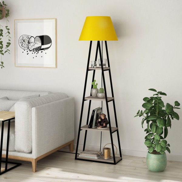 Pal golvlampa - Ljus mocka/gul