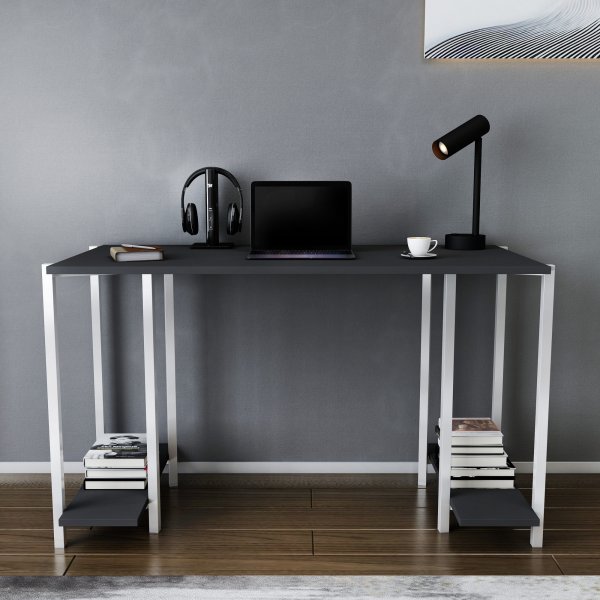 Academy skrivbord 125,2 x 60 cm - Vit/antracit